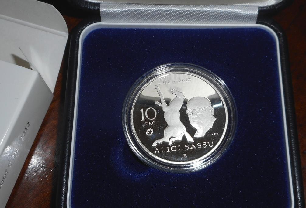 NL* SAN MARINO 10 EURO Argento 2012 ALIGI SASSU PROOF set Zecca