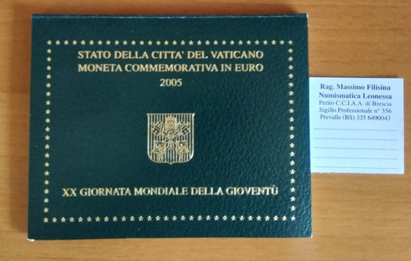 NL* CITTA' DEL VATICANO BENEDETTO 2 Euro 2005 GIORNATA MONDIALE GIOVENTU' FDC