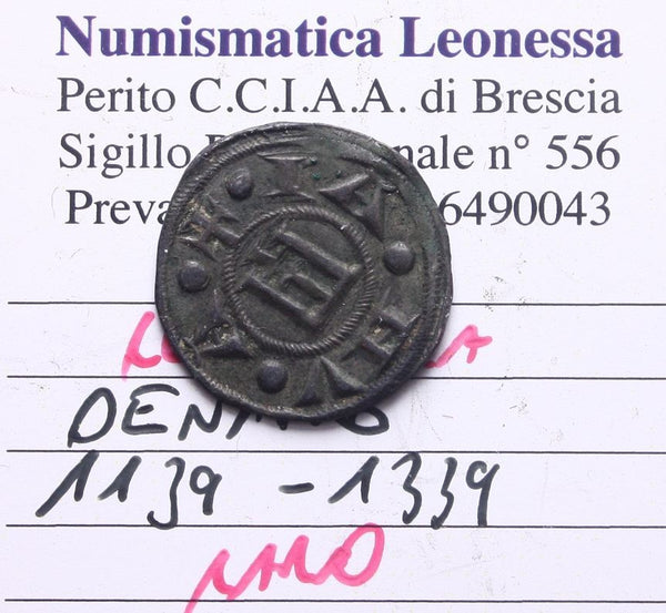 NL* GENOVA REPUBBLICA 1139 1339 DENARO in ARGENTO con Castello ottima conservaz