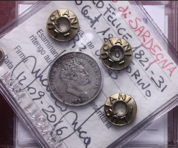 EN* CARLO FELICE 25 CENTESIMI SILVER 1830 TURIN R2 QBB Luciani Luca Appraisal