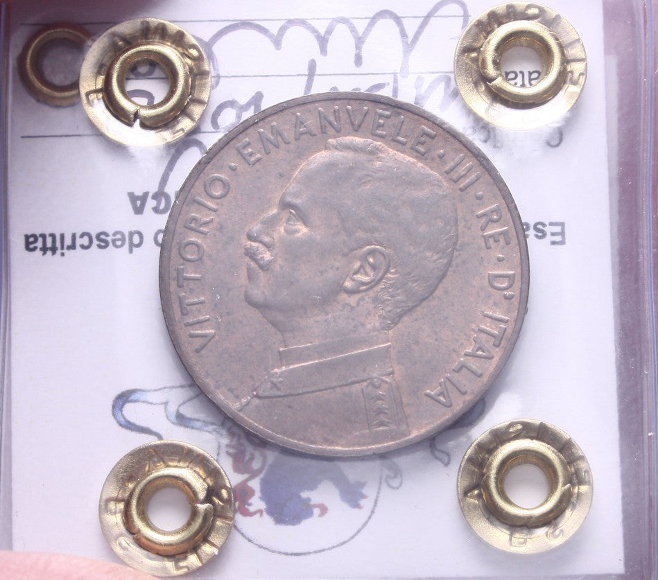 NL*VEIII Italia 5 CENTESIMI PRORA 1918 QFDC/FDC PARZ. ROSSO Perizia Filisina