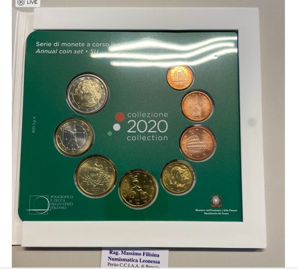 NL* ITALIA Repubblica Divisionale 2020 8 Valori IN EURO FDC Set zecca