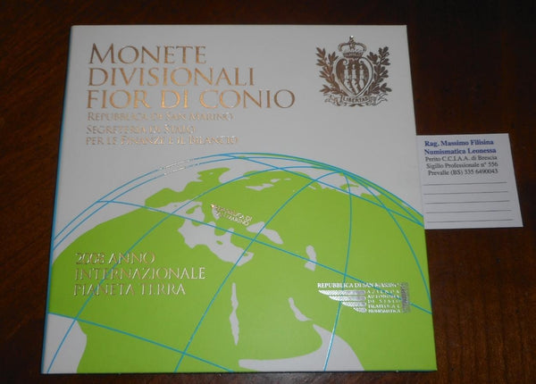 NL* SAN MARINO Divisionale 2008 con 5 euro ARGENTO ANNO INTERNAZIONALE TERRA FDC