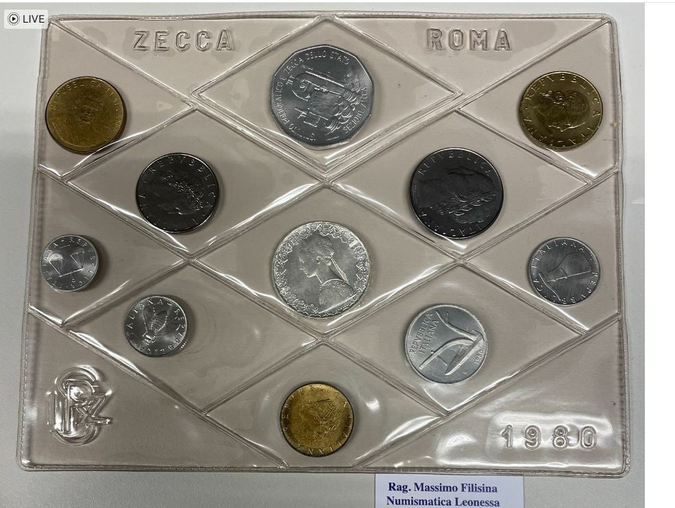 NL* ITALIA Divisionale 1980 CON 500 Lire ARGENTO CARAVELLE FDC NO ASTUCCIO