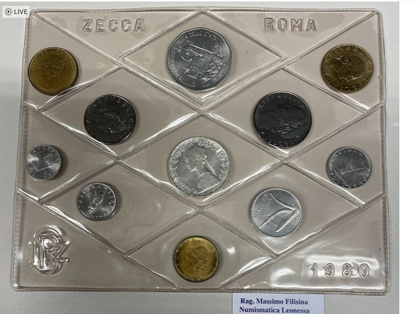 NL* ITALIA Divisionale 1980 CON 500 Lire ARGENTO CARAVELLE FDC NO ASTUCCIO