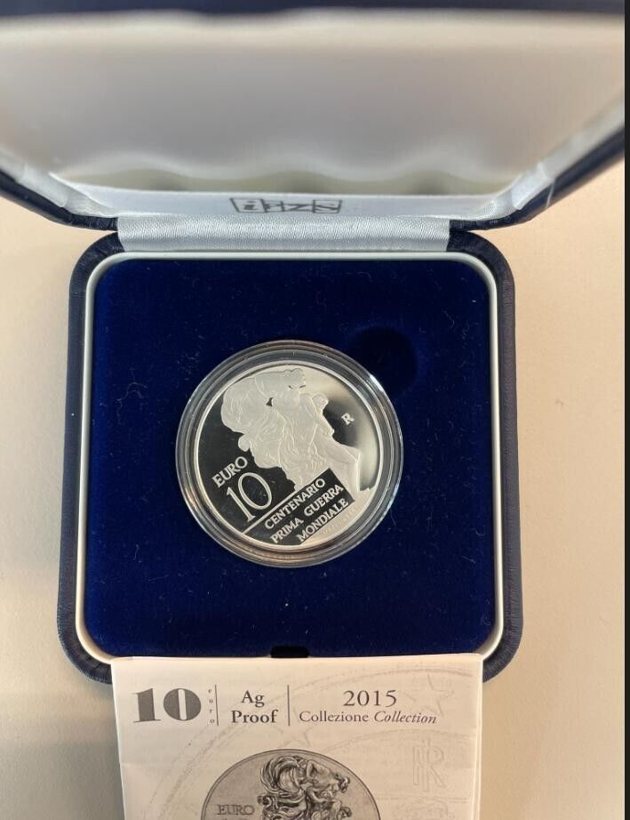 NL* ITALY 10 EURO Silver 2015 CENTENARY OF THE FIRST WORLD WAR PROOF set AR*