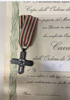 NL* VEIII REGNO DIPLOMA NOMINATIVO CAVALIERE VITTORIO VENETO 2 MEDAGLIE GUERRA