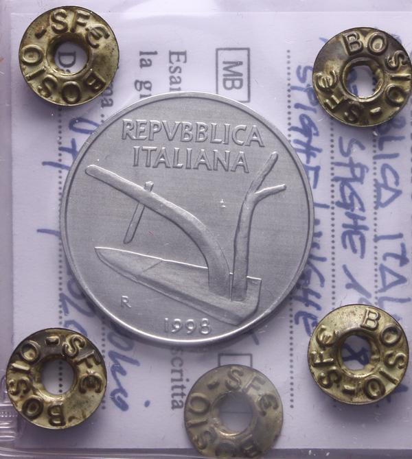 NL* Italia Repubblica 10 LIRE SPIGHE ARATRO 1998 SPIGHE LUNGHE FDC Perizia Bosio
