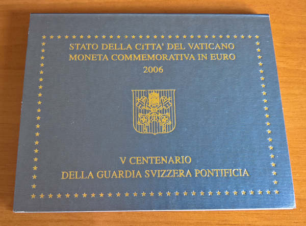 NL* VATICANO BENEDETTO XVI 2 Euro 2006 GUARDIA SVIZZERA PONTIFICIA FDC set zecca