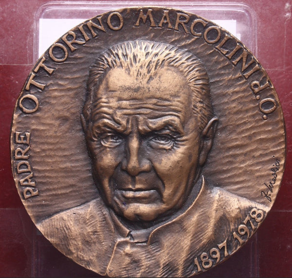 NL* BRESCIA Medaglia Bronzo PADRE OTTORINO MARCOLINI 1897-1978 Medici
