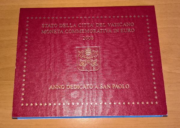 NL* VATICAN ROME Pope BENEDICT XVI 2 Euro 2008 PAULINE YEAR BU in Mint Set