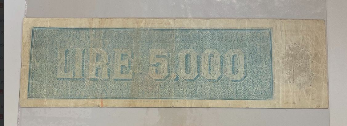 NL* BANCA D'ITALIA Banconota 5000 Lire TITOLO PROVVISORIO 3 settembre 1947 10510