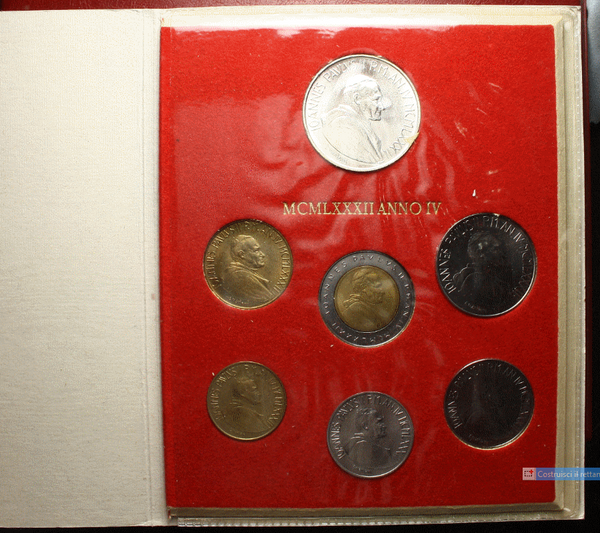 NL*VATICANO Papa GIOVANNI PAOLO II Divisionale 1982 IV con 1000 Lire Argento FDC
