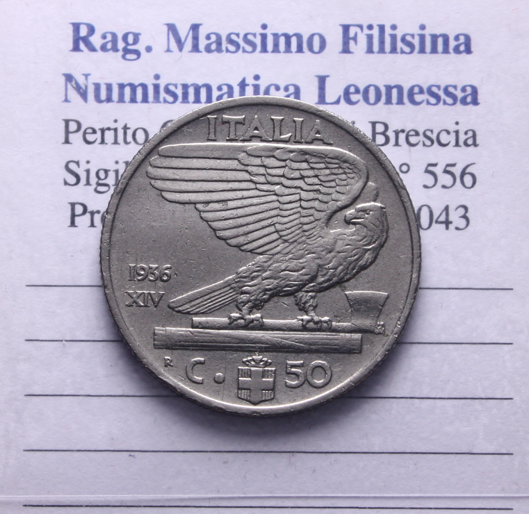 NL* VEIII 50 CENTESIMI IMPERO 1936 XIV RARA come da foto