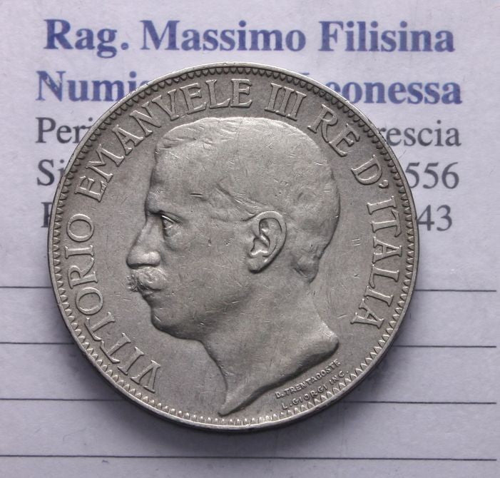 NL* VEIII RE D'ITALIA 2 Lire ARGENTO 1911 CINQUANTENARIO buona conservazione **