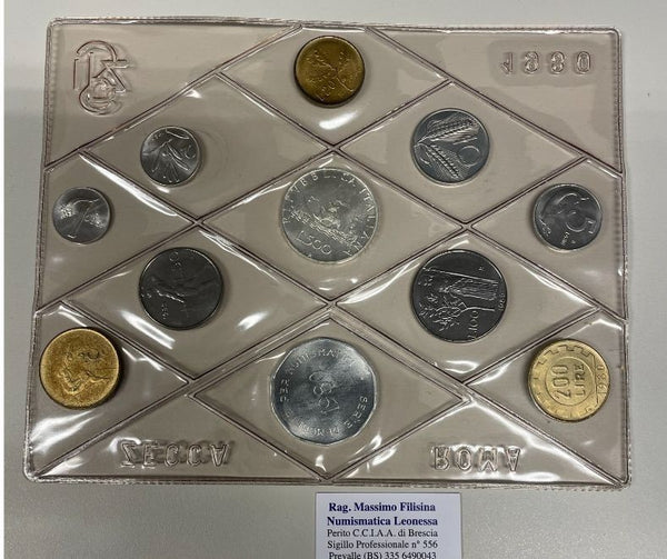 NL* ITALIA Divisionale 1980 CON 500 Lire ARGENTO CARAVELLE FDC NO ASTUCCIO