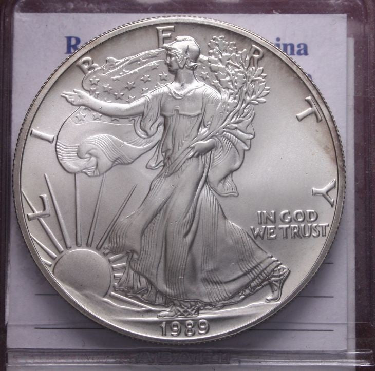 NL* STATI UNITI 1 DOLLARO ARGENTO 1989 1 ONCIA OZ ARGENTO PURO Liberty Walking