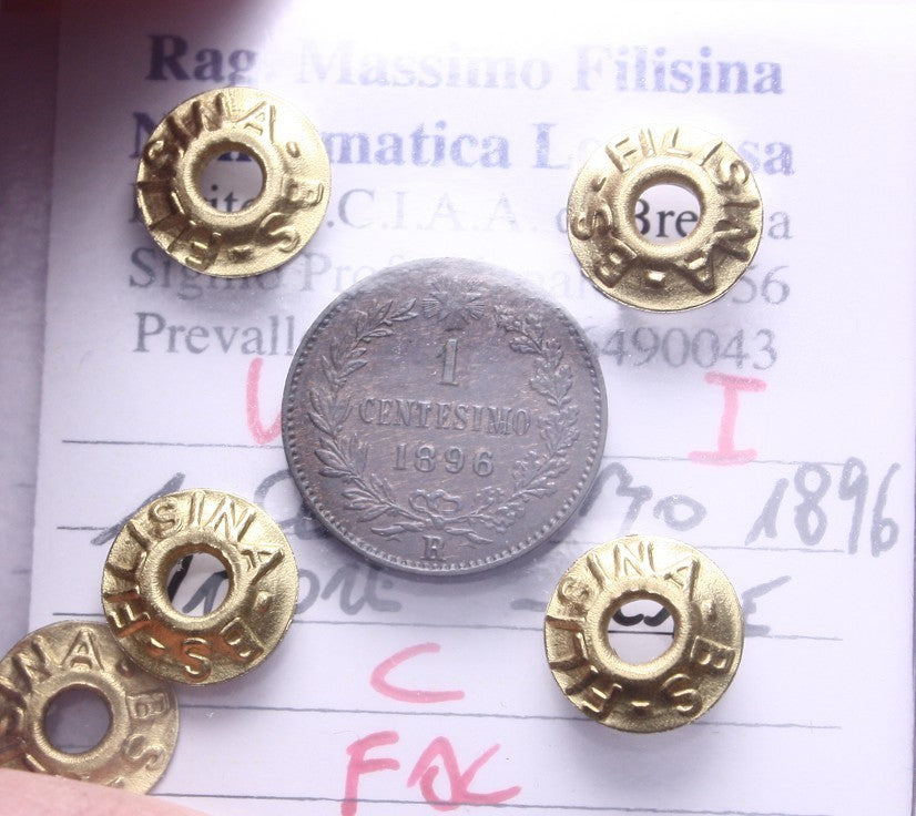 NL* UMBERTO I 1 CENTESIMO RAME 1896 VALORE FDC Perizia Filisina Massimo