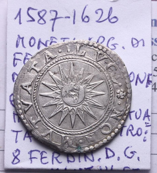NL* MANTOVA FERDINANDO DUCA 8 SOLDI SILVER 1615 1626 Laughing sun and inscription