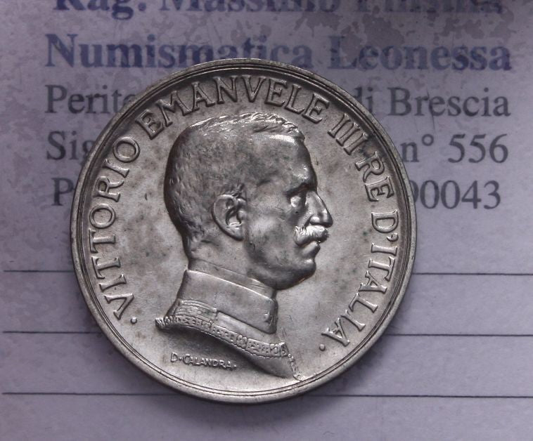 NL*VEIII RE D'ITALIA 1 Lira ARGENTO 1915 QUADRIGA BRIOSA NON COMUNE super lustro