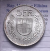 NL* SVIZZERA CONFEDERATIO HELVETICA 5 FRANCHI Argento 1953 B Superbo con lustro