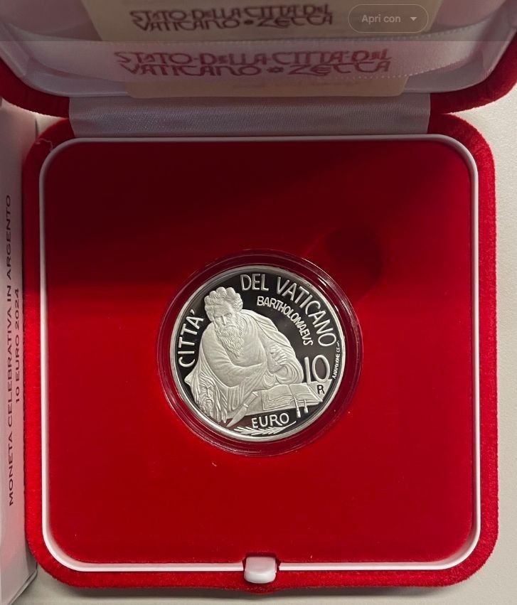 NL* VATICANO 10 Euro ARGENTO 2024 12 Apostoli SAN BARTOLOMEO PROOF set