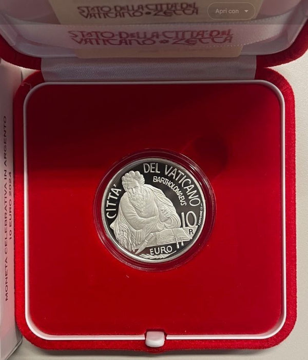 NL* VATICANO 10 Euro ARGENTO 2024 12 Apostoli SAN BARTOLOMEO PROOF set