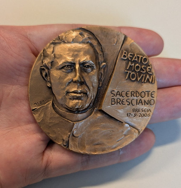NL* BRESCIA Medaglia Bronzo BEATO MOSE' TOVINI Sacerdote bresciano