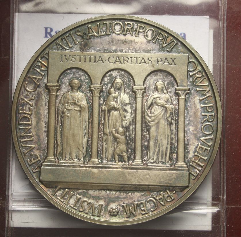 NL * ROME POPE PIUS XII Extraordinary Silver Medal 1956 Peace Justice FDC SP