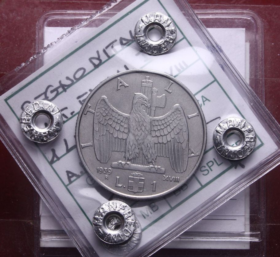 NL* VEIII 1 LIRA IMPERO 1939 XVIII Antimagnetica Q.FDC Perizia Manfredini Luca