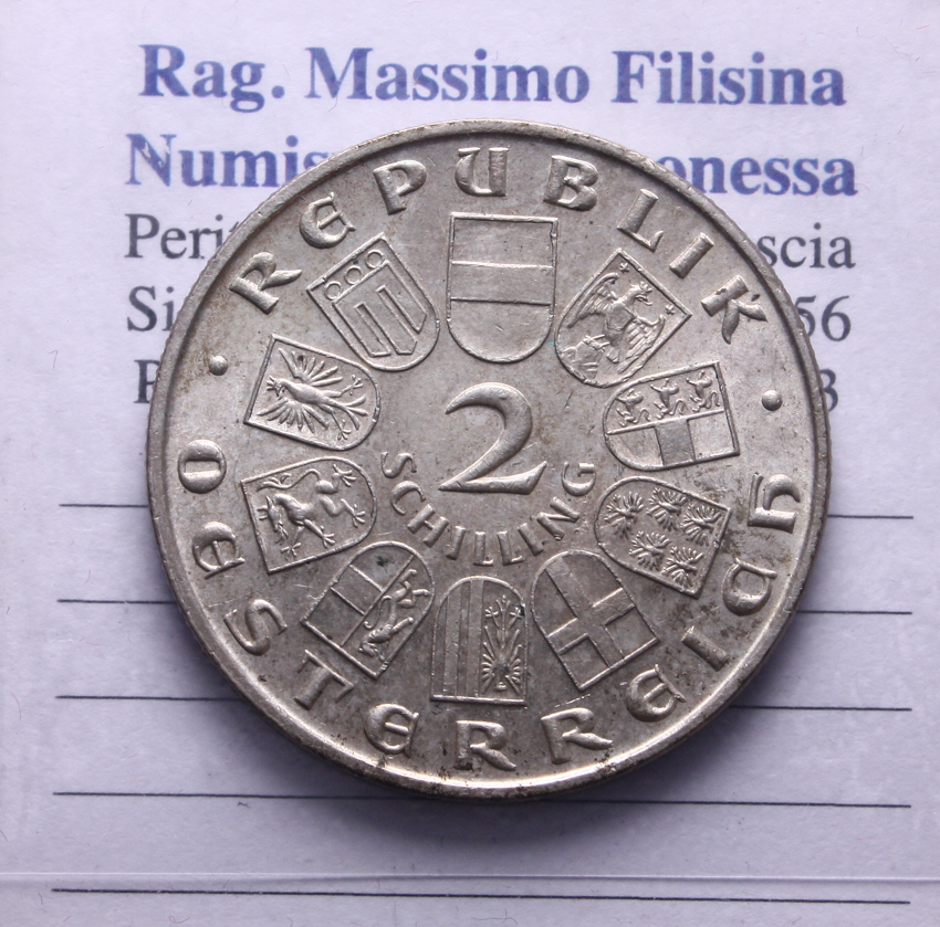 NL* AUSTRIA 2 SCHILLING Argento 1930 WALTHER VON DER VOGELWEIDE come da foto
