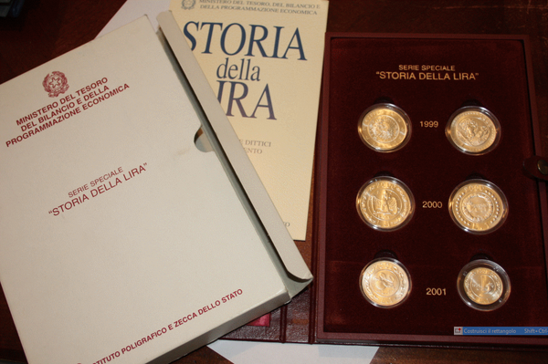 NL* ITALIA SERIE COMPLETA STORIA LIRA 3 Trittici Argento 1999 2000 2001 FDC set