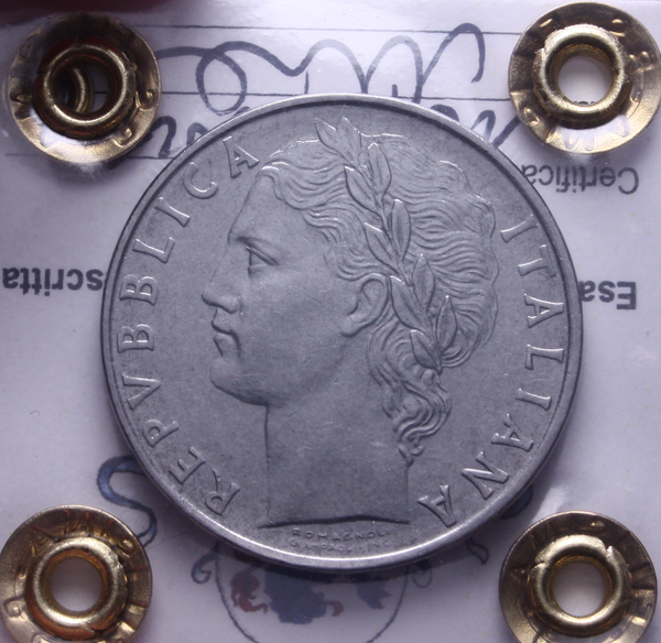NL* Italia Repubblica 100 LIRE MINERVA 1961 SPL/QFDC Perizia Filisina Massimo