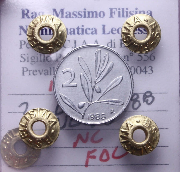 NL* ITALIA Repubblica 2 LIRE ULIVO 1988 NC FDC Perizia Filisina Massimo
