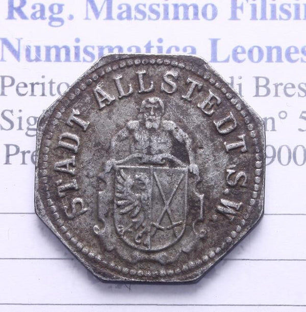 NL* 10 PFENNING Klein GERLDERSATZMARKE STADT ALLSTEDTS W