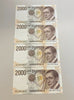 NL* Banconota BANCA ITALIA 4 PEZZI 2000 Lire MARCONI CONSECUTIVE FDS 67-8-9-0