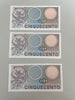 NL* ITALIA Lotto 3 banconote 500 LIRE MERCURIO FDS 14 FEBBRAIO 1974 Consecutive