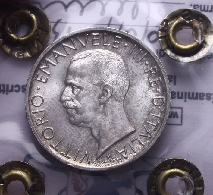 NL* VEIII Italia 5 LIRE ARGENTO AQUILOTTO 1930 FDC Perizia Filisina Massimo *2