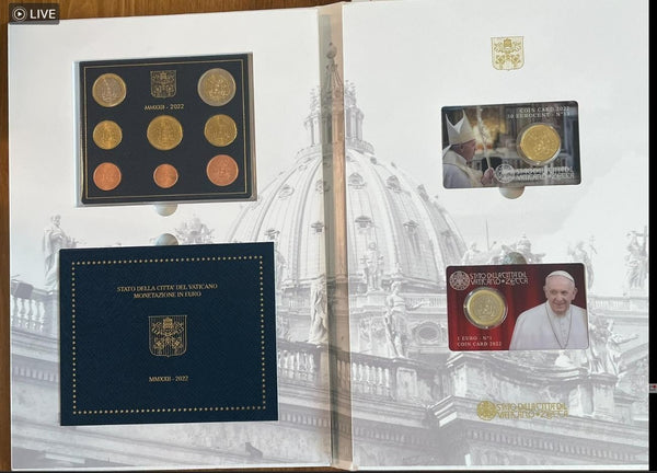 NL*CITTA' DEL VATICANO PAPA FRANCESCO Volume Numismatico 2022 VIII Divis. e Coin