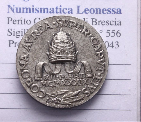 NL* VATICANO PAPA PIO XII Medaglia ARGENTO 1939 Corona Aurea
