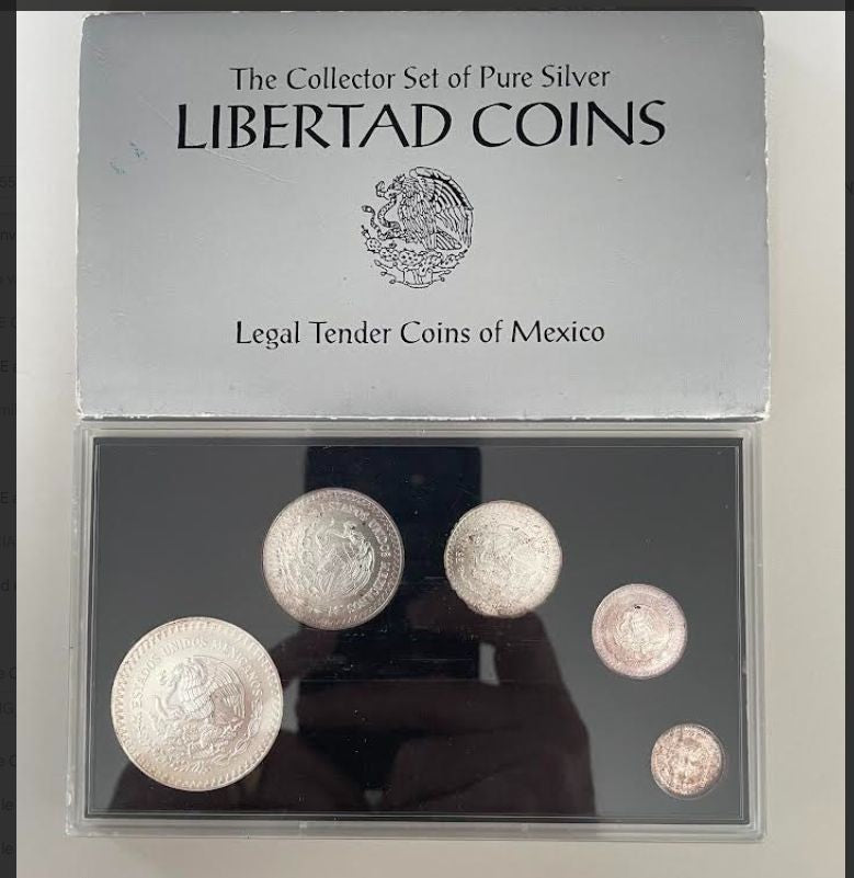 NL* MESSICO Mexico Set  1992 1 OZ 1/2 OZ 1/4 OZ 1/10 OZ 1/20 OZ Silver Argento