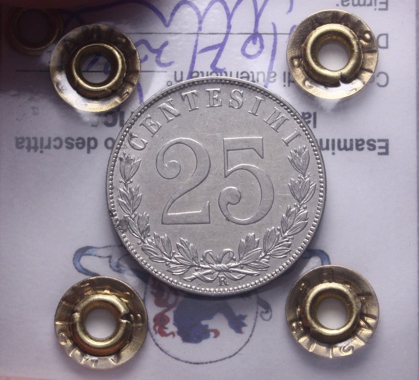 NL* VEIII ITALIA 25 CENTESIMI VALORE 1902 RARA SPL Perizia Filisina Massimo