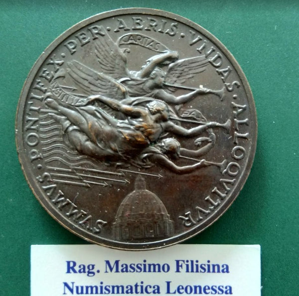 NL* PAPA PIO XII Medaglia Bronzo 1942 IV Angeli in volo su cupola San Pietro *2
