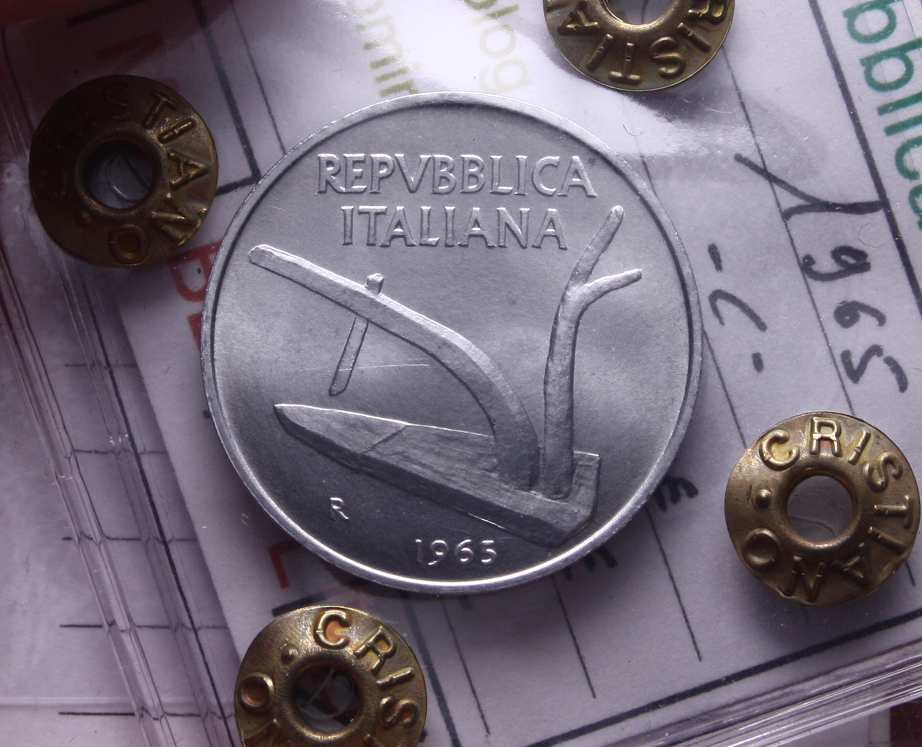 NL* Italia Repubblica 10 LIRE SPIGHE 1965 FDC Perizia Cristiano Ferdinando