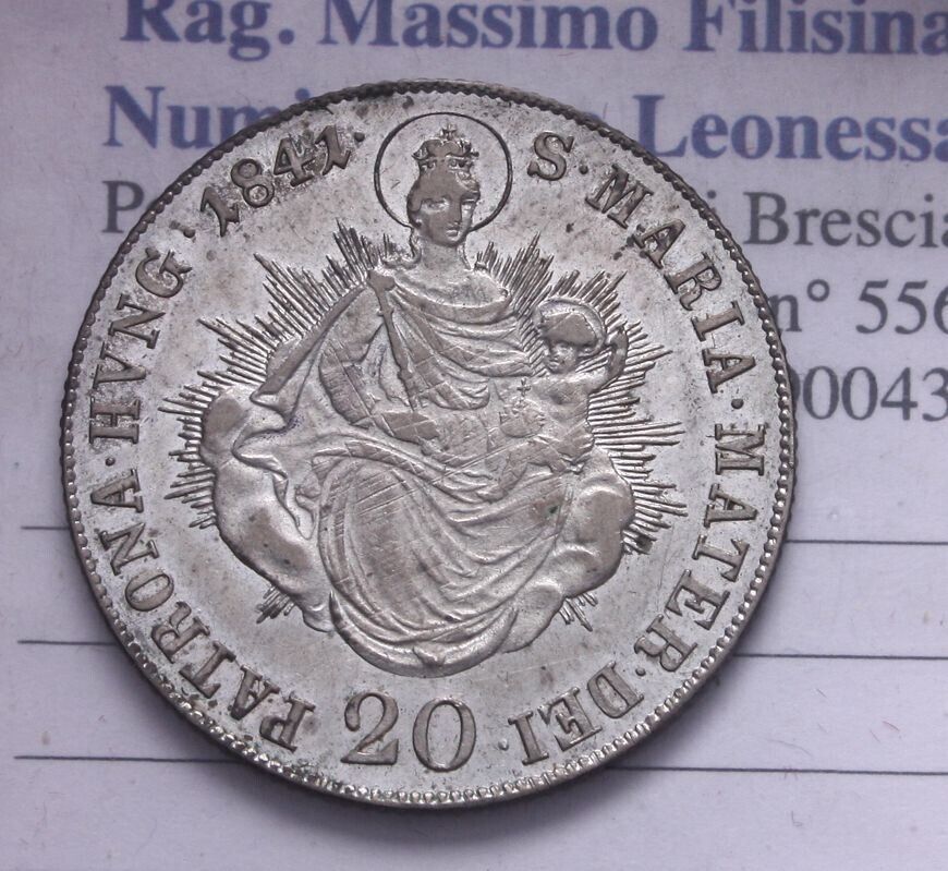 NL* AUSTRIA FERDINAND II 20 SILVER KREUZER 1841 B superb patina as per photo