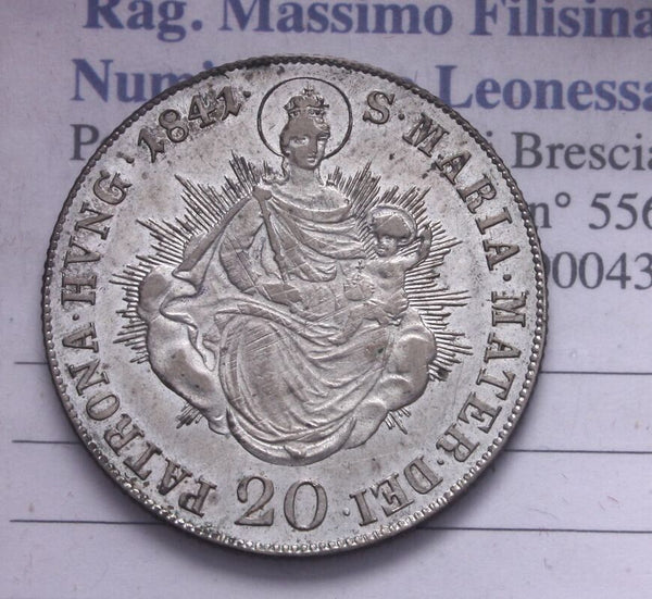 NL* AUSTRIA FERDINAND II 20 SILVER KREUZER 1841 B superb patina as per photo