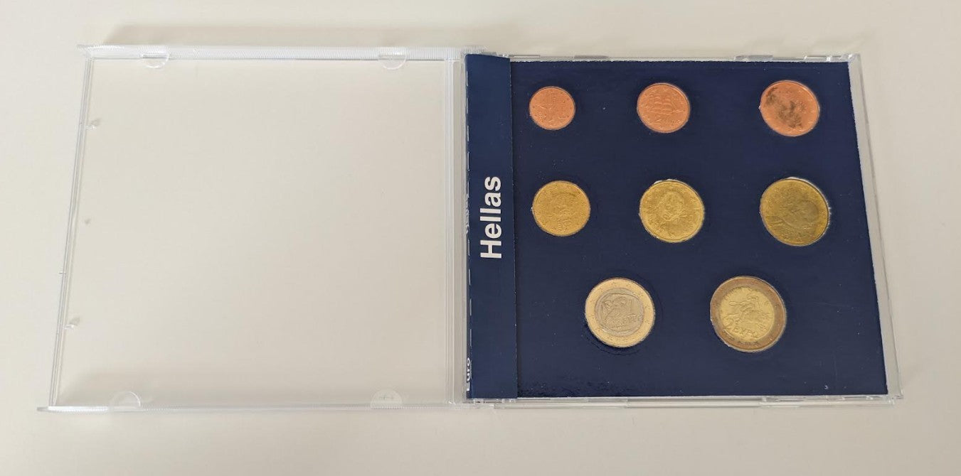 NL* GRECIA EURO COINS SET 2002 8 Valori dal 2 EURO a 1 CENT FDC set come da foto