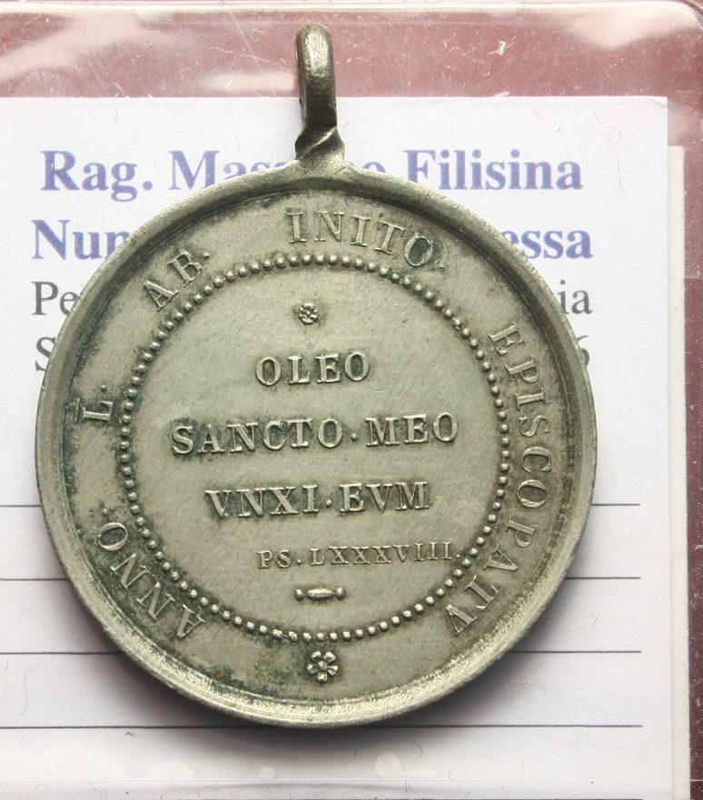 NL * ROME Pope LEO XIII Silver Medal 1893 Oleo Sancto Meo Unxi Eum 50th