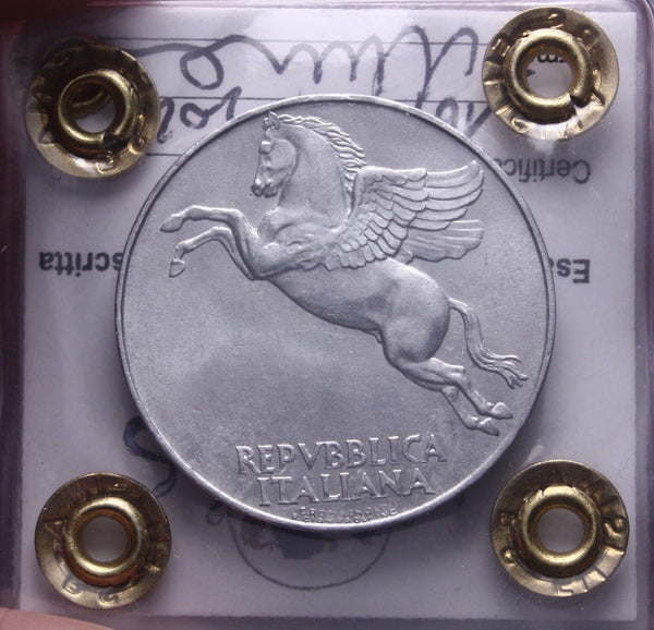 NL* Italia 10 LIRE PEGASO 1948 QFDC Perizia Filisina Massimo