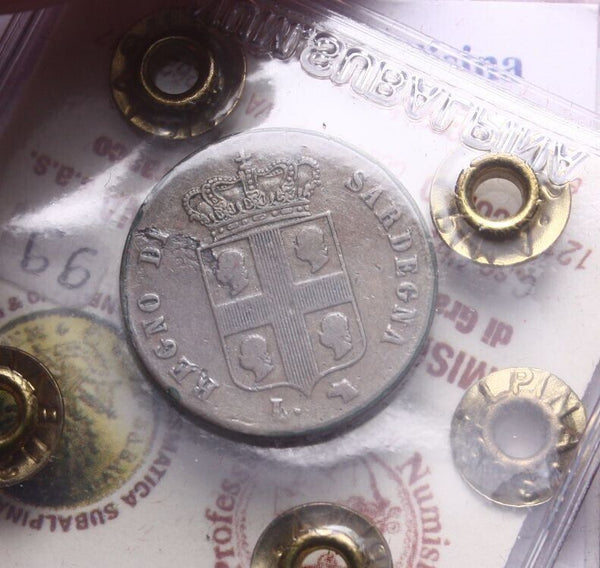 NL* SARDINIA CARLO ALBERTO 3 Centesimi 1842 TURIN RARE QBB Subalpina Appraisal